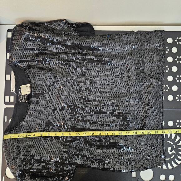 VTG Black Sequin Silk Top Party Occasion Jean for Joseph Le Bon | Women's S - Picture 7 of 16
